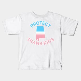 Protect Trans Kids Alabama - Transgender Flag - Protect Transgender Children - Curved Design Kids T-Shirt